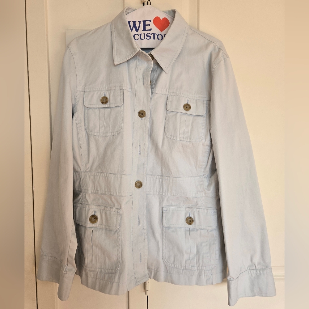 Brooks Brothers Women's Utility Light Jacket In Ice Blue Size 12
